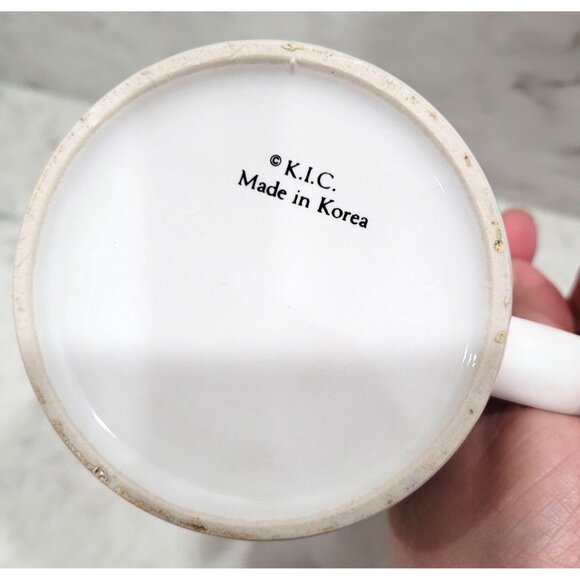 Vintage K.I.C. Teddy Bear Christmas Coffee Mug 10 FL oz Made in Korea - Picture 5 of 8